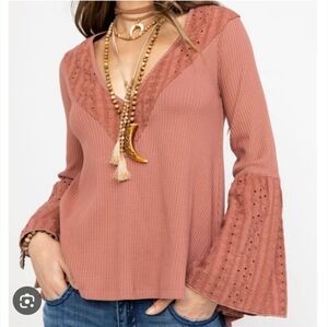 Free People Women's Boho Bell Sleeve Top - Rust